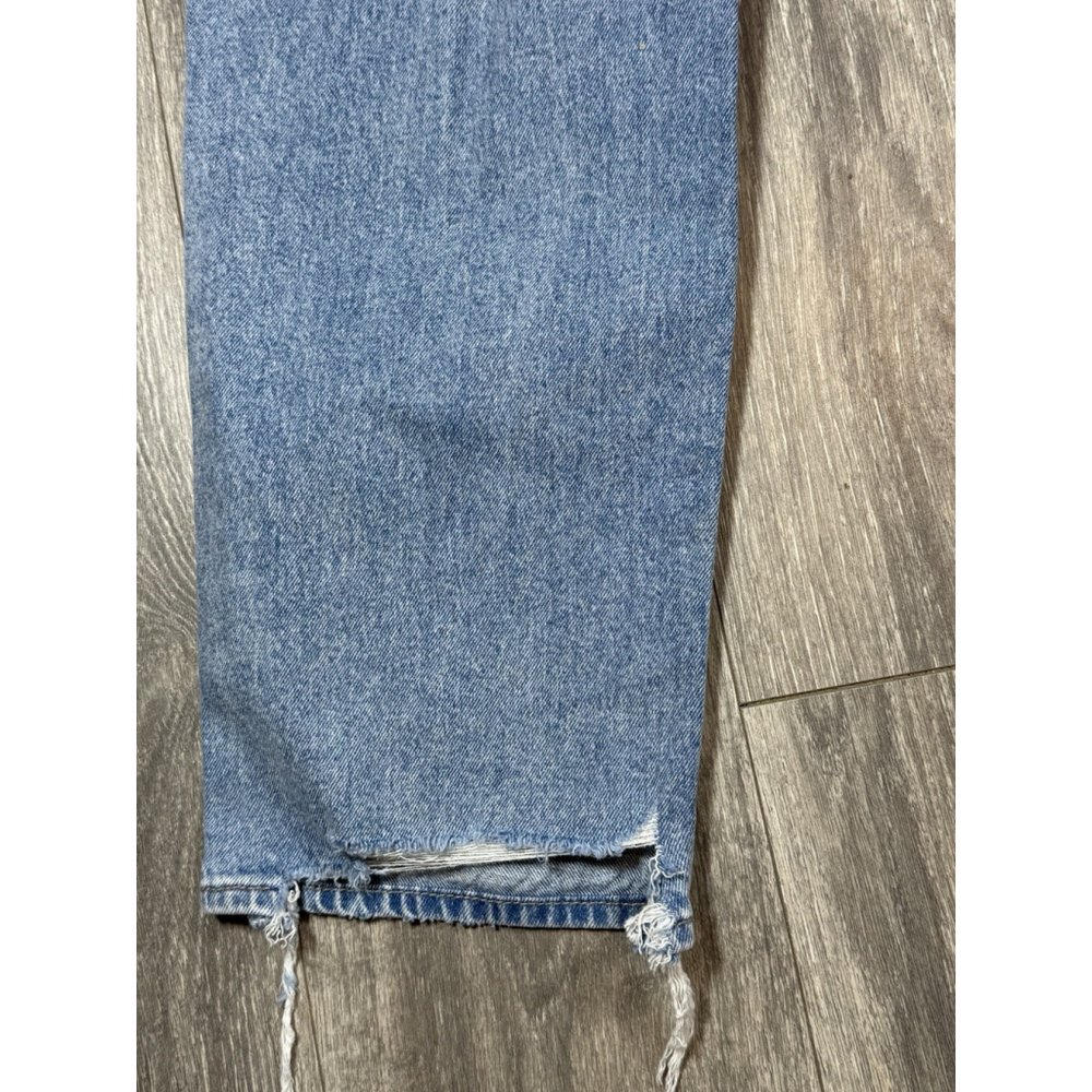 American Eagle Jeans Womens 4 Short Blue High Waist Strigid Straight Destroyed - Picture 6 of 8